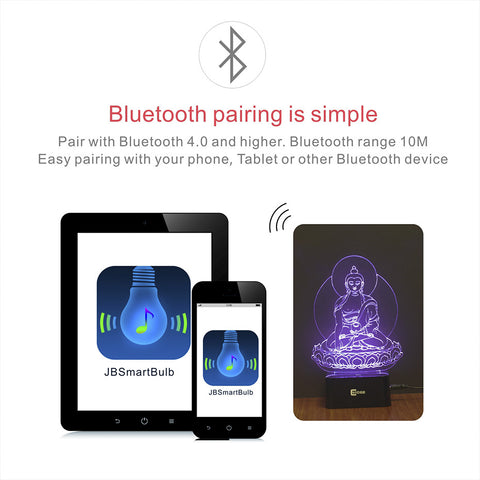 Buddha 3D Music Bluetooth Speaker Desk Table LampUSB LED