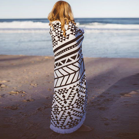 150CM Round Beach Towel With Tassels Microfiber Large