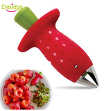 Strawberry Hullers Metal +Plastic Fruit Remove Stalks