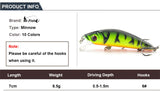 Lifelike Minnow Fishing Lure 7CM 8.5G 6#