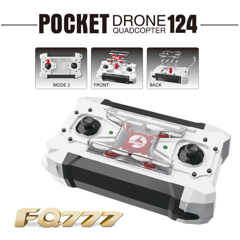 124 RC Drone Micro Pocket Drone 4CH 6Axis Gyro Switchable Controller Mini quadcopter