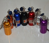 Nitrous Oxide Bottle Keyring Key Chain Ring Stash Pill Box NOS