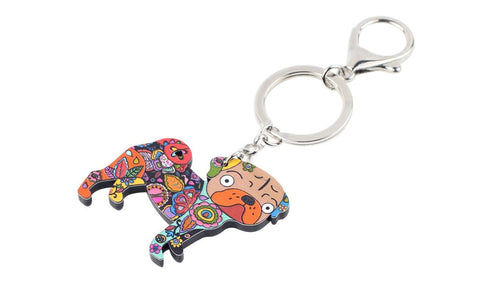 Pug Dog KeyChain Key Ring