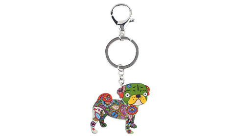 Pug Dog KeyChain Key Ring