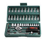 46pc Spanner Socket Set 1/4" Pro Car Repair Tool Set