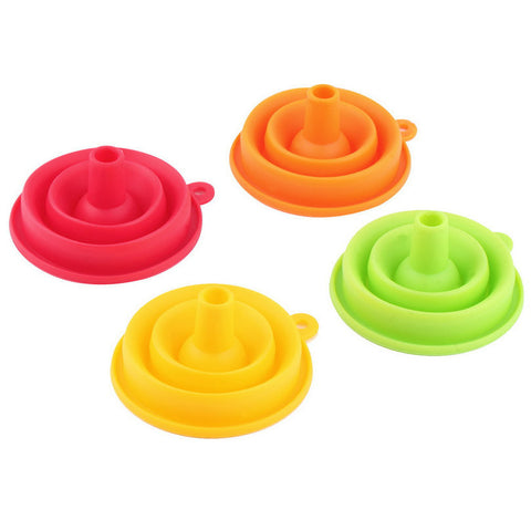 High Quality 1pc New Mini Silicone Gel Foldable Collapsible Style Funnel Hopper Kitchen cooking tools