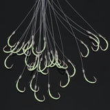 30Pcs/lot Luminous Fishing Hooks Carbon Steel 12# 14# 16# 18#