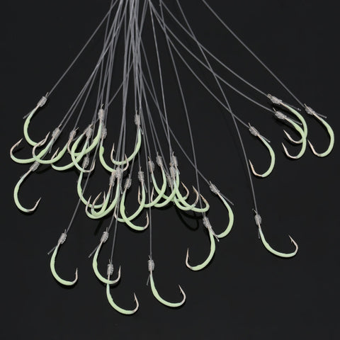 30Pcs/lot Luminous Fishing Hooks Carbon Steel 12# 14# 16# 18#