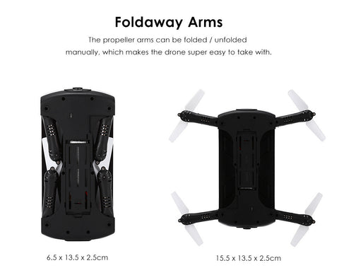 Pocket Selfie Drone JJRC H37 Elfie Foldable Mini Selfie DroneWiFi FPV 720P HD G-sensor