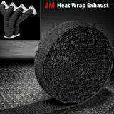 2"x5m Titanium Temp Exhaust Heat Wrap 5 Colors Heater Resistant Downpipe 10 Ties