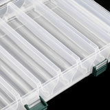 27cm*18cm*4.7cm 14 Compartments Double Sided Fishing Lure Bait Hooks Tackle Waterproof Storage Box