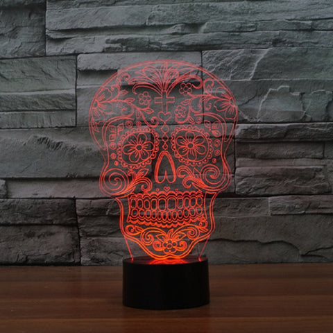 Skeleton Head 3d night lamp