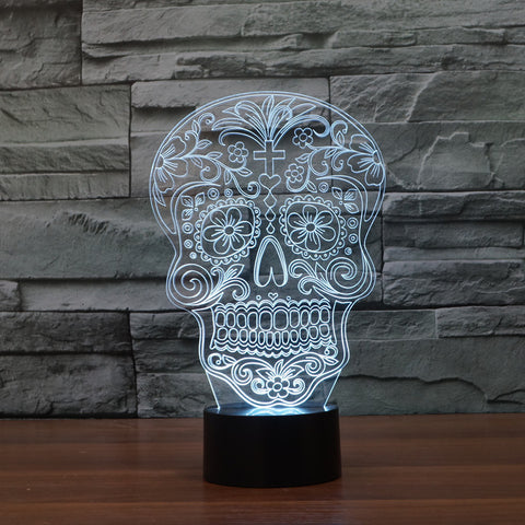 Skeleton Head 3d night lamp