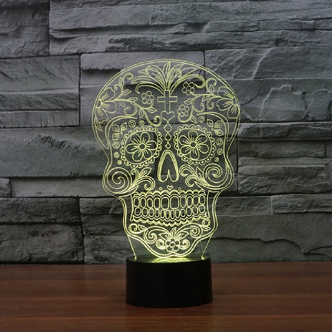 Skeleton Head 3d night lamp