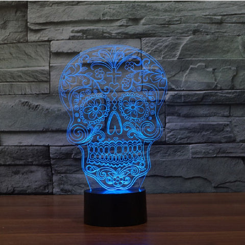 Skeleton Head 3d night lamp