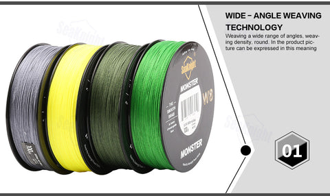 SeaKnight Braid Line 500M 8 Strands 0.16-0.50mm Super Strong Braided Fishing Line For Sea Fishing Wide Angle Technology