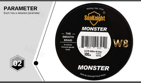 SeaKnight Braid Line 500M 8 Strands 0.16-0.50mm Super Strong Braided Fishing Line For Sea Fishing Wide Angle Technology