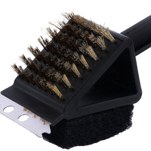 3-in-1 Stain Steel Bristle Brush Bbq Grill Steel Scraper