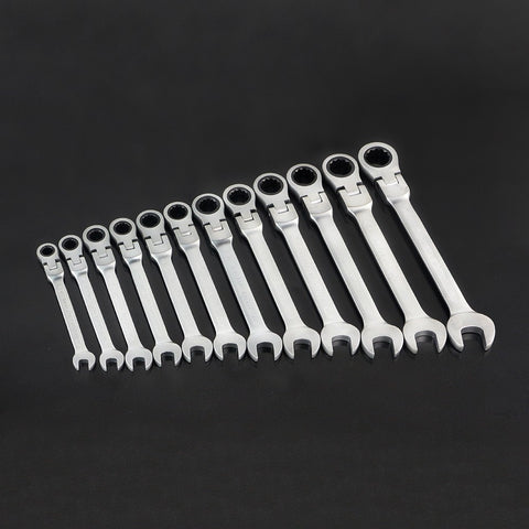 12pcs Combination Flexible Ratchet Wrench Auto Repair Set Of Hand Tool