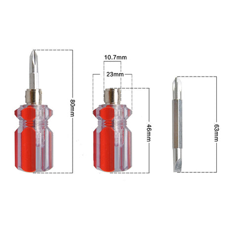 Mini Bidirectional Interchangeable Head Screwdriver Phillips & Flat Tip Screwdriver