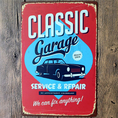 Car Repair Tools Metal Signs
