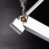 Electronic lighter Windproof ultra-thin Metal pulse USB Rechargeable Flameless