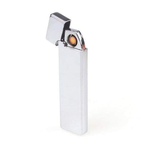 Electronic lighter Windproof ultra-thin Metal pulse USB Rechargeable Flameless