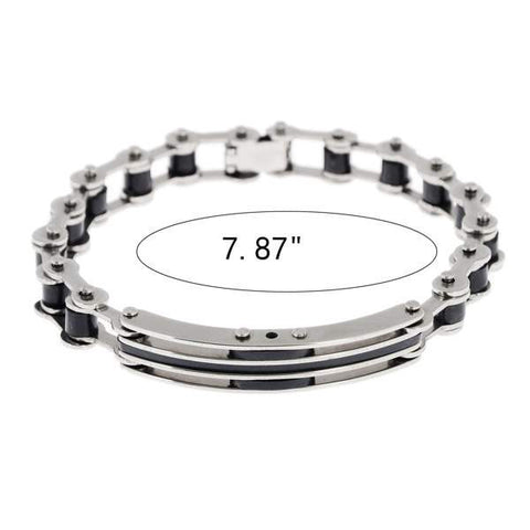 Stainless Steel Rubber Bike Bicycle Chain Bracelet