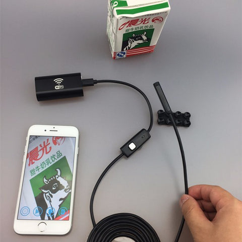 1m 1.5m 2m 3.5m 5m Cable IOS Android Wifi Endoscope with 8mm Lens 6 LED Waterproof Iphone Endoscope Inspection Borescope Camera