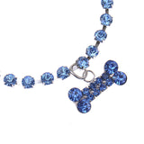 Crystal Rhinestone Necklace Bone Pattern Pendant Pet Puppy Collars Jeweled for dogs and cats