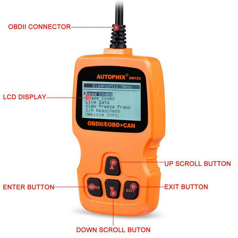 2017 OBD2 Auto Diagnostic Scanner AUTOPHIX OM123 OBD ii EOBD Engine Fault Code Reader