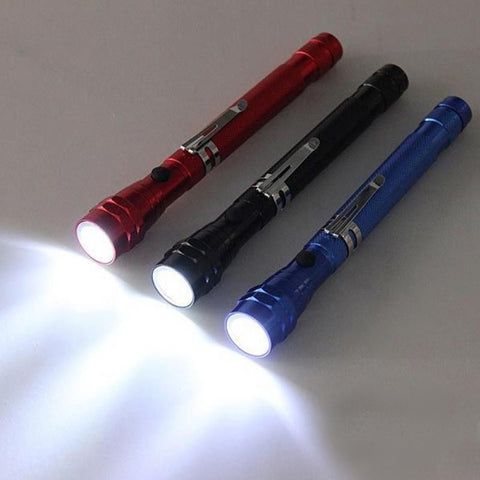 Outdoor Camping Tactical Flash Light Torch Spotlight 3x LED Telescopic Flexible Magnetic LED Flashlight