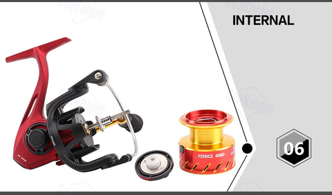 SeaKnight FENICE 2000/3000/4000 Spinning Fishing Reel 5.2:1 10+1BB Carbon Fiber Drag System CNC Spool Quality Fishing Wheel