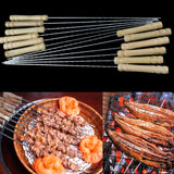 12Pcs New Hot Fashion BBQ Barbecue Skewer Grill Kabob Kebab Stick Flat Needle