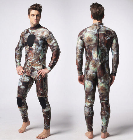 3mm Neoprene Camouflage Spearfishing Diving Suit Men Wetsuits With Long Sleeve Swimwear Scuba One Piece