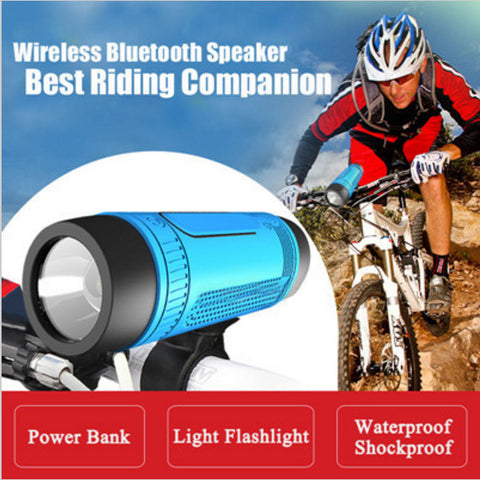 Zealot S1 Bluetooth Speaker Outdoor Bicycle Portable Subwoofer Bass Speakers 4000mAh Power Bank+LED light +Bike Mount+Carabiner