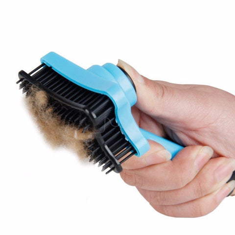 Pet Dog Cat Fur Hair Grooming Brush Self Quick Clean