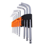 9PCS/set Durable Reinforced Toughen Metric Ball Ended Hex Allen Key Wrench Set