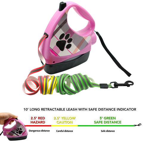 10ft Retractable Dog Leash Pet Dog Puppy Walking Leashes Multifunctional