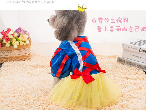 Dog Tutu Dress Pet Cat Costume Snow White Princess