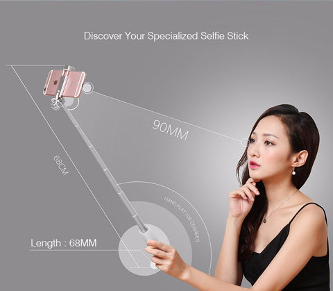 Universal Mini Monopod with Bluetooth Remote Shutter Girly Lipstick Design Selfie Stick