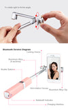 Universal Mini Monopod with Bluetooth Remote Shutter Girly Lipstick Design Selfie Stick