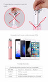 Universal Mini Monopod with Bluetooth Remote Shutter Girly Lipstick Design Selfie Stick