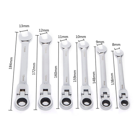 8-27mm Ratchet Gears Wrench Set flexible Open End