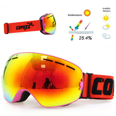 Ski goggles double layers UV400 anti-fog big ski mask glasses skiing men women snow