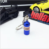 Nitrous Oxide Bottle Keyring Key Chain Ring Stash Pill Box NOS