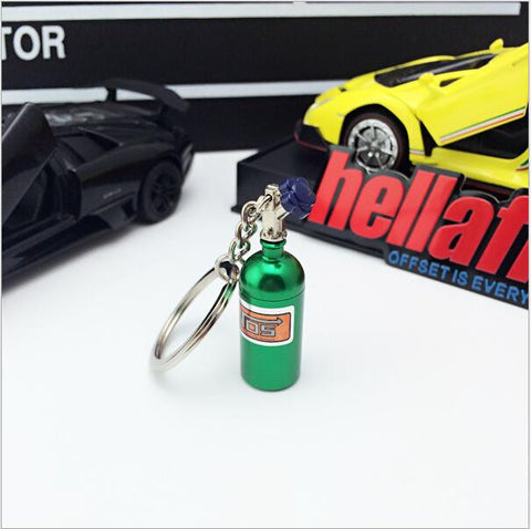 Nitrous Oxide Bottle Keyring Key Chain Ring Stash Pill Box NOS