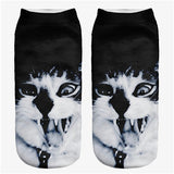 Animals Printed Cat Tiger Dog Socks Multiple Colors Unisex Low Cut