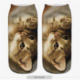 Animals Printed Cat Tiger Dog Socks Multiple Colors Unisex Low Cut