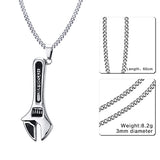 Mens Necklaces Stainless Steel Mechanic Wrench 24 "